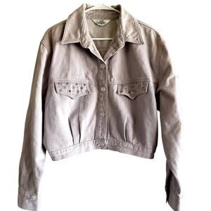 Opal By Lorraine Wardy Cropped Western Jacket Rhinestone 100% Cotton Pink Large